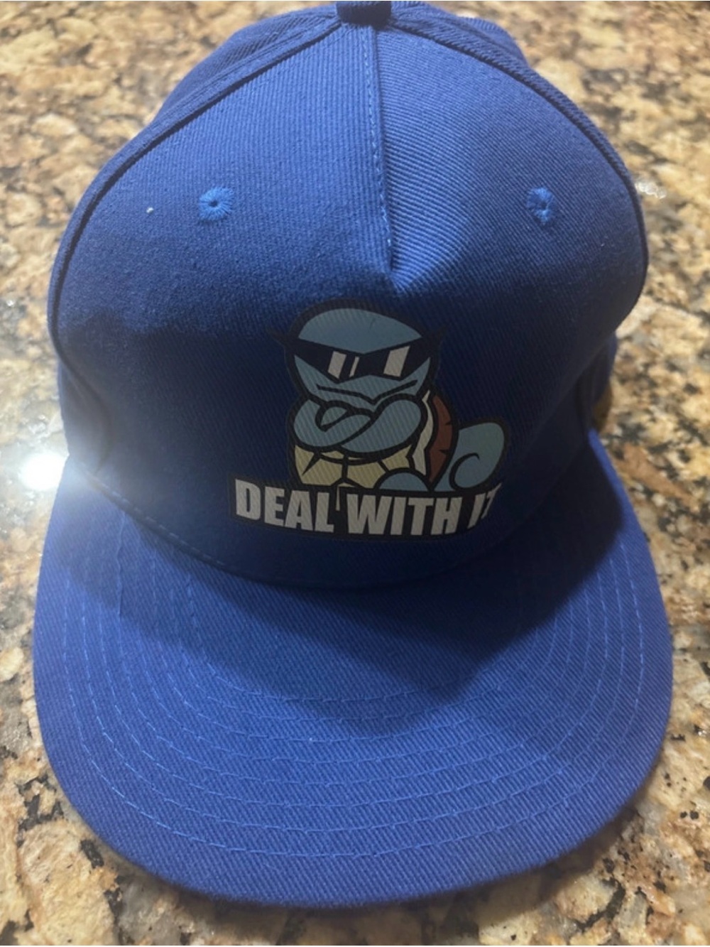 Blue 'Deal With It' Pokemon Squirtle Snapback Hat